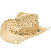 Cosweet Cowboy Hat for Women - Western Straw Cowgirl Hat, Beach Sun Hat for Country Concert Outfi...