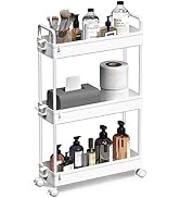 SOLEJAZZ 3 Tier Storage Cart Sliding and Sliding Mobile Storage Cart for Kitchen, Bathroom, Laund...