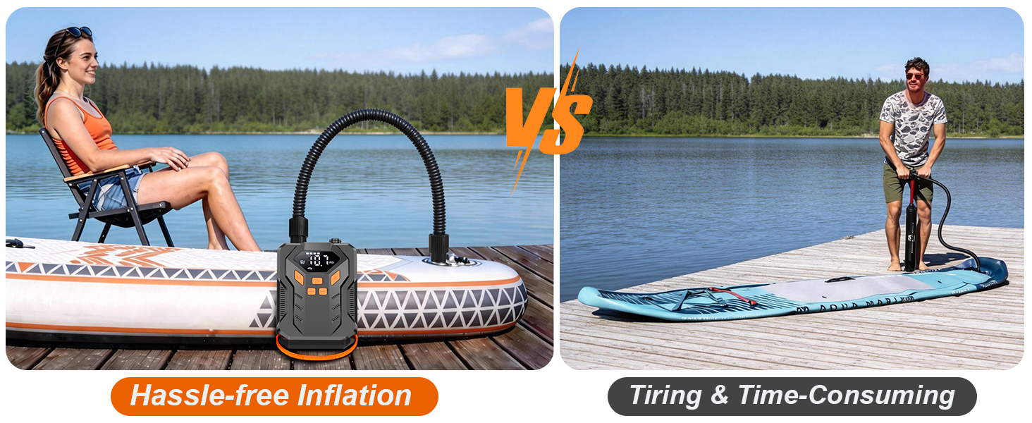 Inflate your SUP effortlessly with the electric paddle board pump.