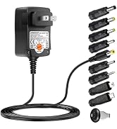 Powseed 3V 4.5V 5V 6V 7.5V 9V 12V Universal AC Adapter 12W AC/DC Power Adapter for Household Elec...