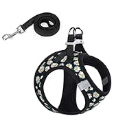 black flower dog harness