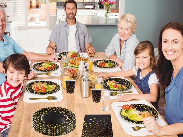 Black and Gold Party Plates