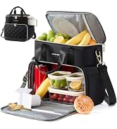 LOVEVOOK Insulated Lunch Bag for Women Men, Large Double Deck Lunch Box | 15L Lunch Tote with Cup...