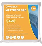 Mattress Bags for Moving 2 Pack Mattress Cover 1.5 Mil Queen or King Size Mattress Storage Bag - ...
