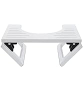 AmazerBath 7 Inch Bamboo Toilet Stool Collapsible Toilet Poop Stool for Bathroom, Men, Women - White