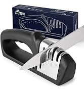 HOTEC 4in1 Knife Sharpener, 3 Stage Manual Sharpener for Sharpening Kitchen Knives 1 Stage for Sc...