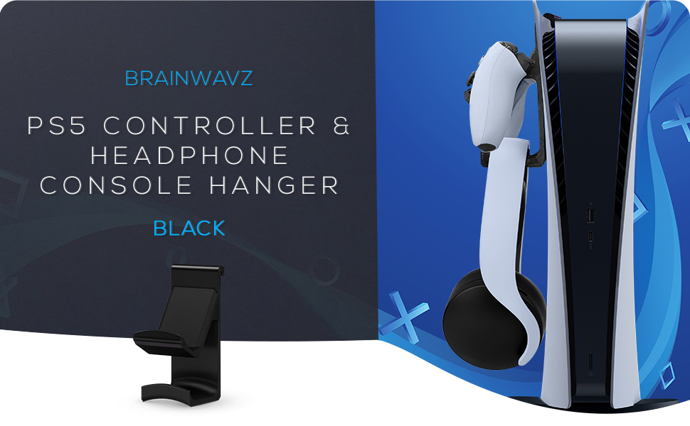 PS5 console hanger controller and headphones