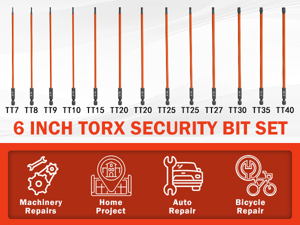 XOOL 13-Piece Long Torx Security Bit Set