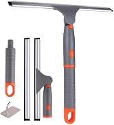 All Purpose 2 Pack 12" Shower Squeegee, Rubber Window Squeegee Soft Wiper Blade, Safe to Clean Sh...