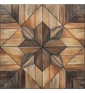 HOMETITUTE Wood Grain Star Pattern 12x12 Inch Peel Stick Vinyl Tile | Vinyl Planks, Self-adhesive...