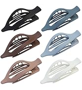 CHANDAT Flat Hair Clip 6 pcs Lay Down Claw Clips Hair Accessories for Women -Brown Blue