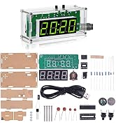 MiOYOOW 4-Digit DIY Digital Clock Kit with Acrylic Shell, Electronics Alarm Clock Soldering Pract...