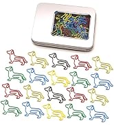 NELJIBEHU 50 Pcs Dachshund Dog Paper Clips – Dachshund Office Supplies, Desk Accessories, Gifts f...