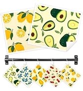 Nyixblyre Swedish Dishcloths for Kitchen, 5 Pack Fruit Reusable Paper Towels with 3 Hooks, Washab...
