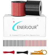 ENERJOUR 12 Gauge 2 Colors Silicone Wire 25FT Each Spool, 12 AWG Ultra Flexible Silicone Stranded...