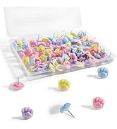 100Pcs Cute Cat's Paw Decorative Push Pins, Bulletin Board Tacks, Cork Board Thumbtacks for Class...