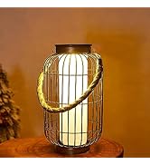 baterysu Large Outdoor Solar Lanterns Hanging Light Waterproof LED Garden Lights Solar Powered Re...