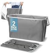 CleverMade Collapsible Laundry Basket 2 Pack – 60L (16 Gal) Foldable Clothes Hamper with Reinforc...