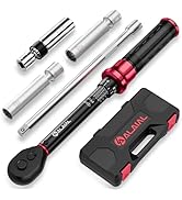 Magnetic Spark Plug Socket Set with Torque Wrench 3/8 Drive, 5-45 ft.lb/6.8-61 Nm, 5PCS Swivel Sp...