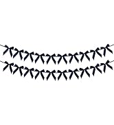 2pcs Navy Blue Bow Garland Banner - 8.3 Feet Coquette Ribbon Bow Decorations for Baby Shower, Bir...