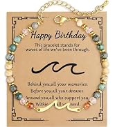 NUKAYAI Wave Bracelet Life Inspirational for Women, Bracelets Gifts for Bestie Sister Daughter, V...