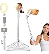 360° Rotation Magnetic Selfie Stick Tripod for iPhone with 1/4" Screw & Wireless Remote, 53" Phon...