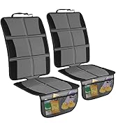 Car Seat Protector, 2 Pack Large Car Seat Protectors for Child Baby Car Seat with Organizer Pocke...