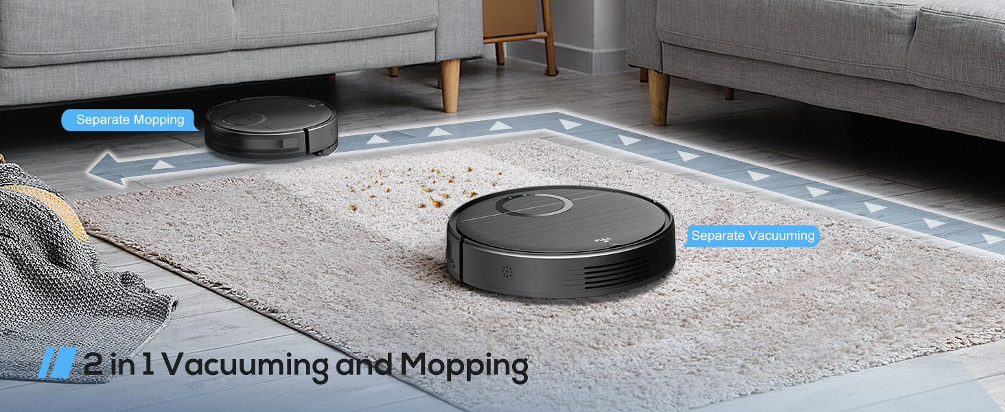 (blue)robot vacuum T7S 2 in 1 - PC