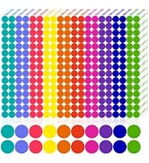 3000 PCS 1/2 Inch Colored Dot Stickers Round Color Coding Labels Circle Dots Labels Price Sticker...