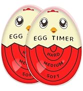 Lasubst Egg Timer for Boiling Eggs that Changes Color When Done, Red, Pack of 2