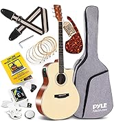 Pyle Premium Electric Acoustic Guitar w/Spruce Top and Mahogany Sides - Full Size Standard Dreadn...