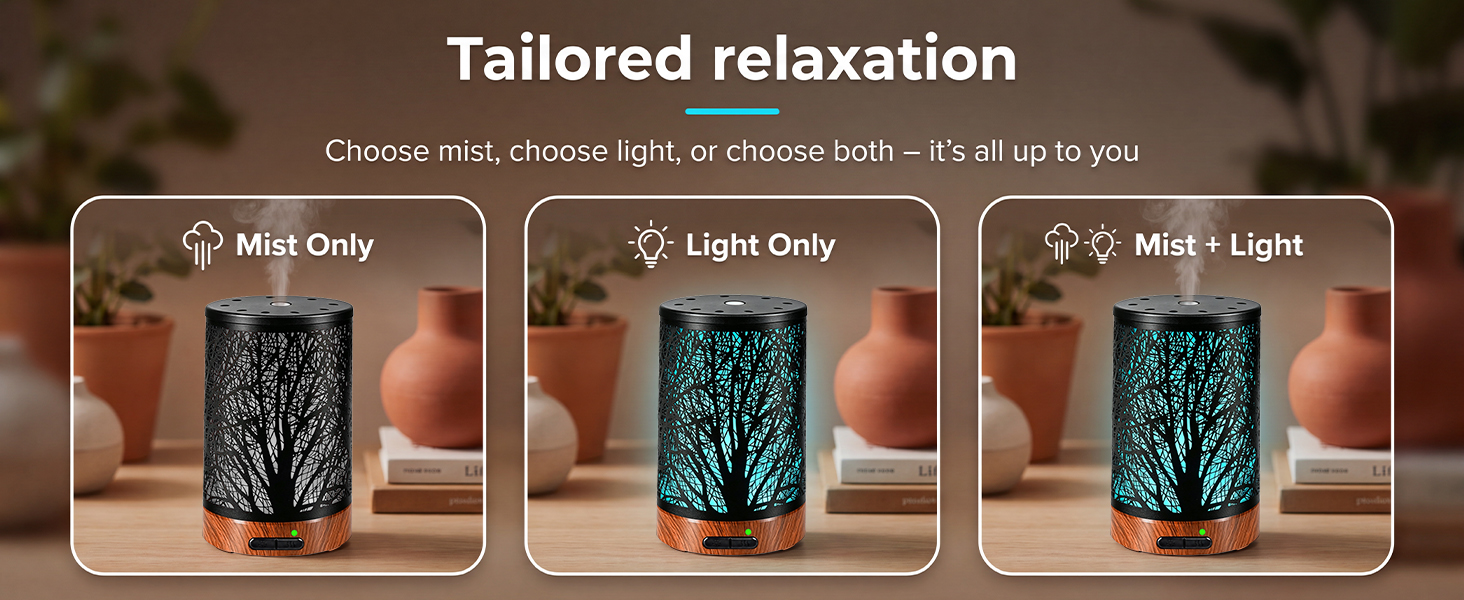 Essential Oil Diffuser - 150ML Metal Aromatherapy Diffuser for Essential Oils with 7 Colors