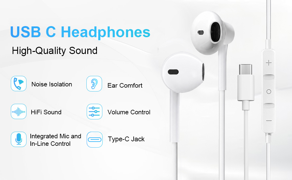 USB C Headphones USB C Earbuds USB C Earphones Type C Headphones Type C Earbuds Type C Earphones