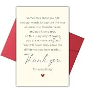 Lovely Thank You Card for Friend, Appreciation Card for Boss Coworker Teacher Mentor, Sweet Frien...