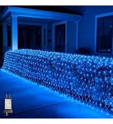 LitHome 21FT x 5FT Christmas Net Lights Outdoor Mesh Lights, 360 LED Christmas Blue Net Light for...