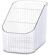 DASITON Large Capacity Makeup Brush Holder,3 Slot Makeup Brush Cup,Vintage striped Make Up Brush ...