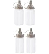 Seadiquiet 4pcs Mini Jam Squeeze Bottle Jar Sauce Seasoning Box with Lid, Squeeze Bottle Portable...