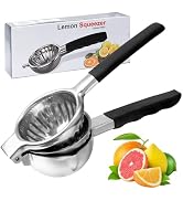 Stainless Steel Lemon Squeezer Lime Lemon and Fruit Juicer with Silicone Handles Large Manual Cit...