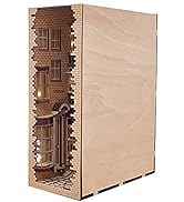 Wooden Diagon Alley Book Nook Kit Bookend Stand Bookshelf Insert DIY Bookends Decor Model Buildin...