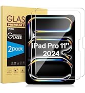 SPARIN Screen Protector for iPad Pro 11 Inch 2024 Model M4 (5th Generation), 2 Pack Tempered Glas...