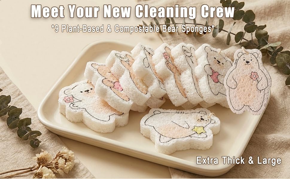 cute bear-shaped sponges