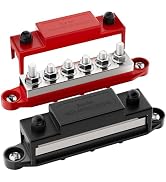 RVBOATPAT 400A Bus Bar 12V Power Distribution Block 6 x 5/16" (M8) Terminal Studs 12 Volt Marine ...