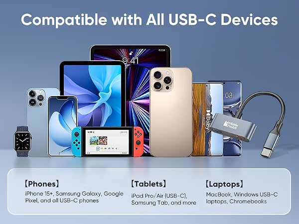 iphone tablet samsung google laptop macbook usb c split spliter usb-c hub