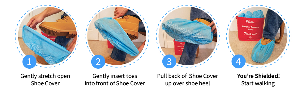 PedaShield Shoe Covers are easy to put on and fit most sizes and shoes.