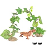 REPTI ZOO Magnetic Hanging Artificial Decoration Plant Climbing Vine for Reptile Terrarium Habita...