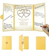 Trgowaul Gold 50th Wedding Anniversary Guest Book Alternative, 50th Anniversary Decorations, 50 Y...