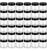 Loretoy 36 Pack 2 OZ Plastic Jars with Lids, BPA Free, Reusable, Refillable Transparent Cosmetic ...