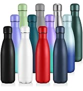 Volhoply 17oz Insulated Water Bottles Bulk, Stainless Steel Vacuum Bottle Metal Water Flask, Avai...