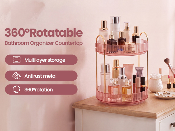 Rotating Makeup Organizer Countertop