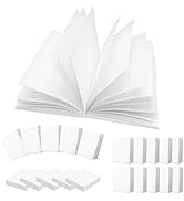 LUFEEMGA 100PCS 1:12 White Book Miniatures Set, Mini Blank Book Dollhouse Tiny Notebook Toy for M...